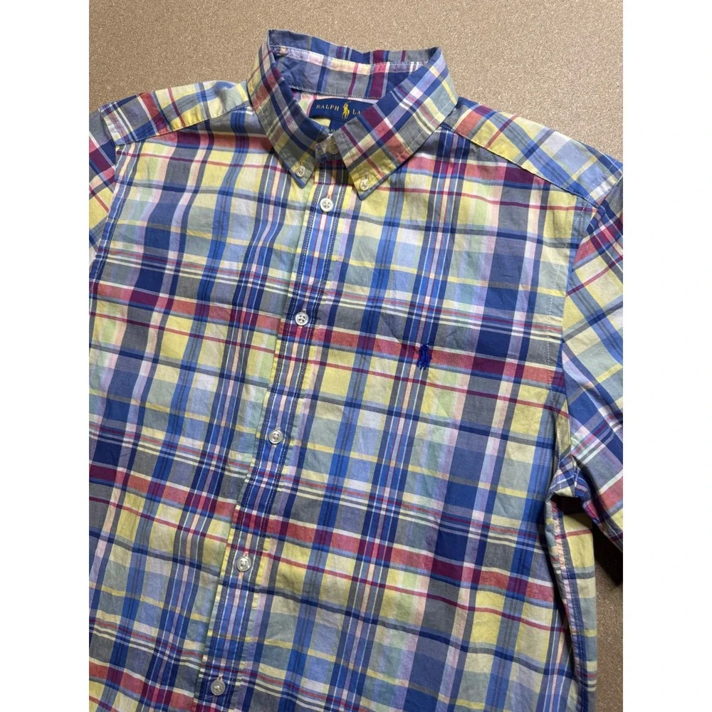 Ralph Lauren Kids Plaid Short Sleeve Button Down Shirt - XL (18-20)‎ NWT $89